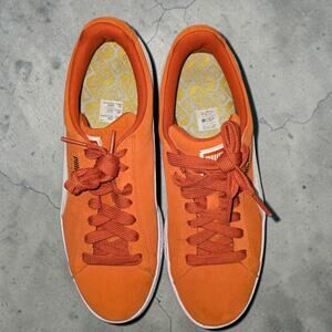 Vibrant Orange PUMA Suede Classic Low Top Sneakers Gold Foil Detail Size 9 Men